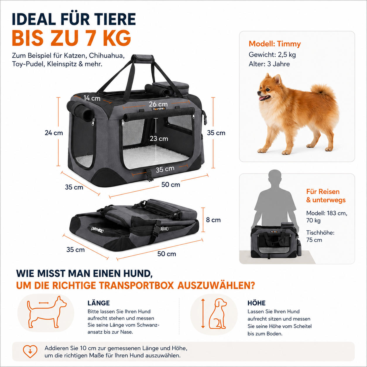 Faltbare Tiertransportbox für Hunde & Katzen – Sicher & komfortabel unterwegs