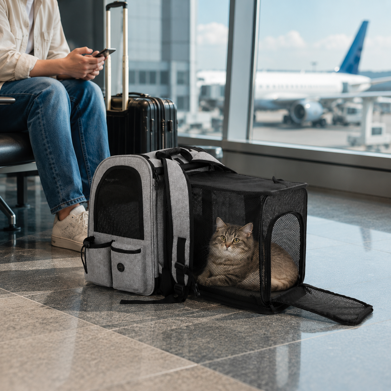 Rucksack mit erweiterbarer Liegefläche für Hunde & Katzen – Komfortabel unterwegs