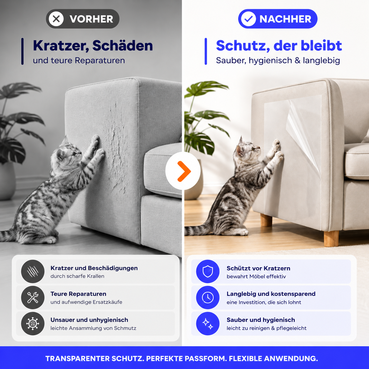 Möbelschutzfolie für Katzen – Schützt Möbel zuverlässig vor Kratzspuren