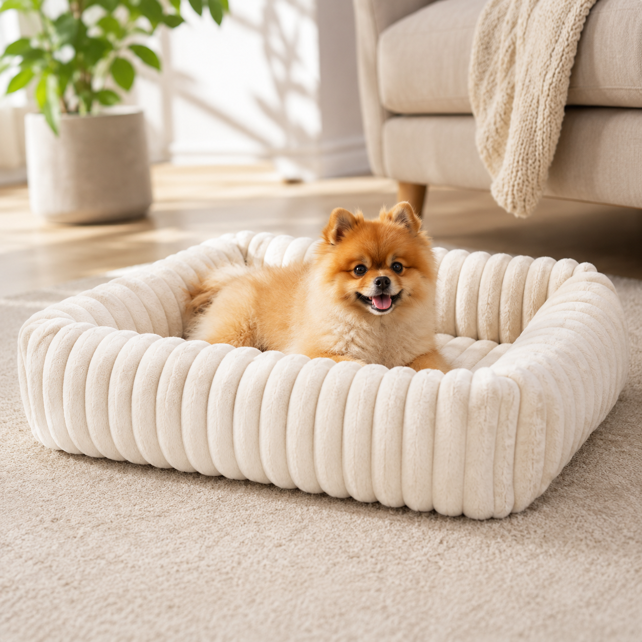 Orthopädisches Hundebett mit Plüsch & hohem Rand – Geborgen schlafen, entspannt aufwachen
