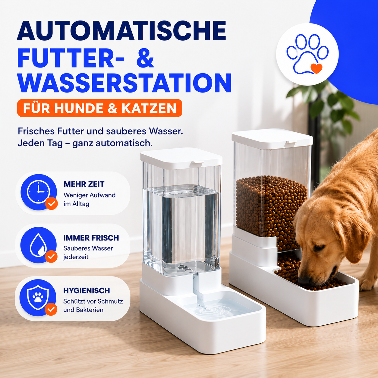 Automatischer Futter- & Wasserspender 3,8 L für Hunde & Katzen – Immer bestens versorgt